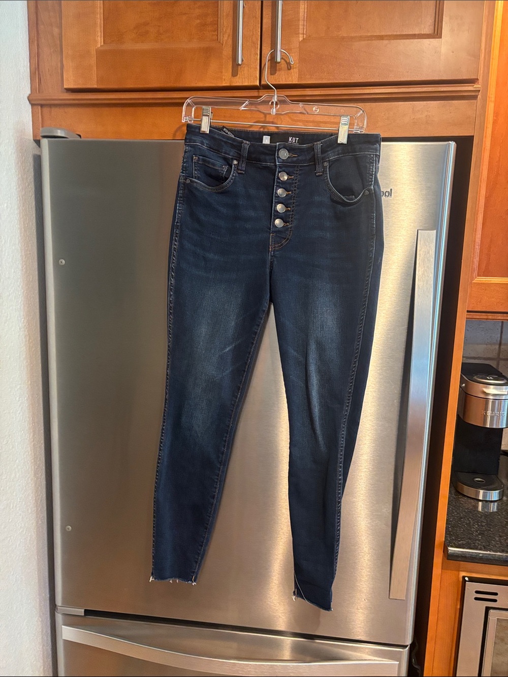 Kut Button Up High Rise Ankle Skinny Jeans